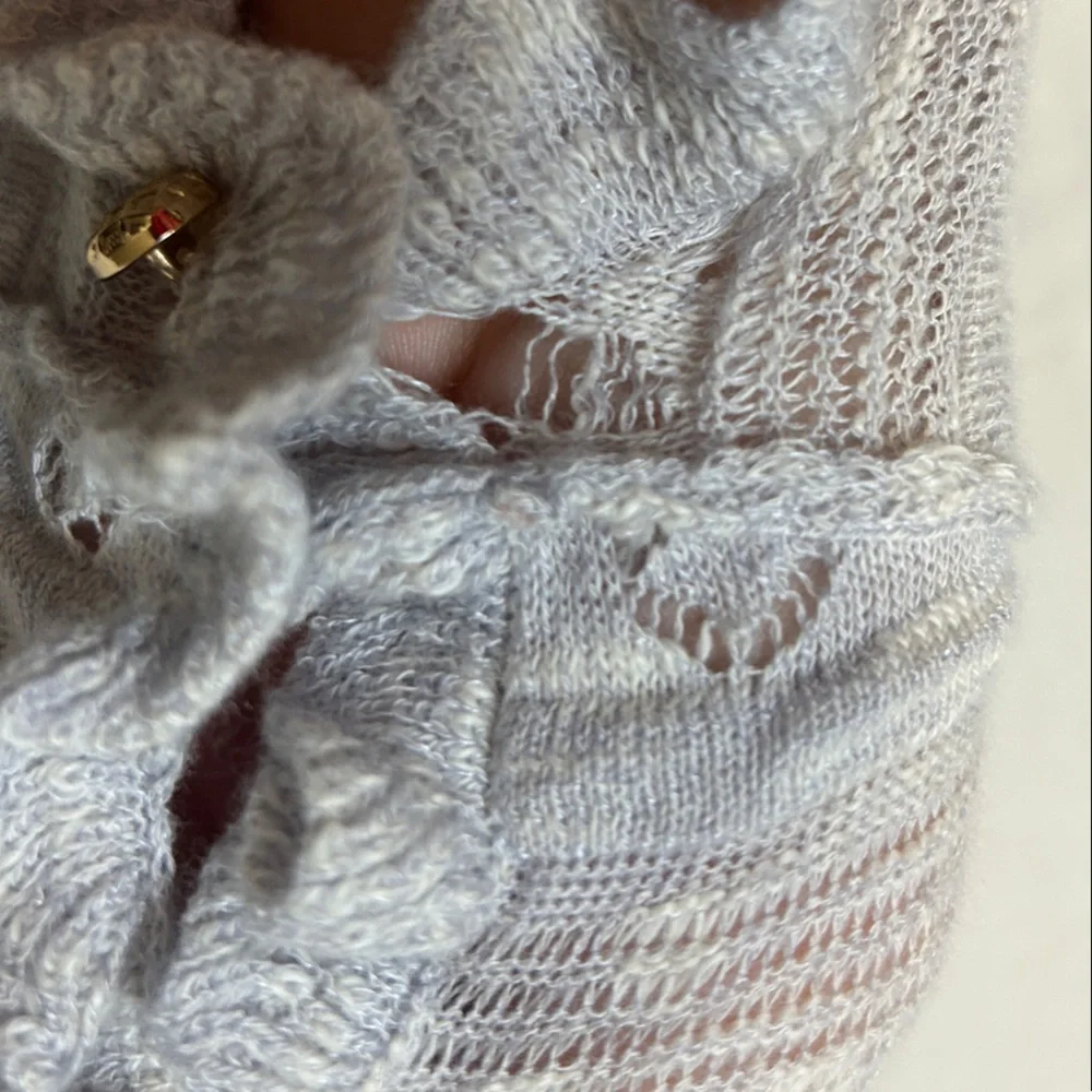 C'Isa Gray Ruffled Knit Top - Picture 6 of 6